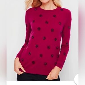 27% Lambswool Talbots Tinsel Dot Bateau Neckline